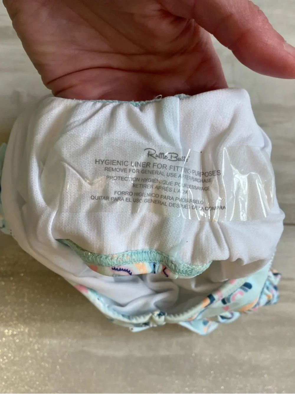 NWT RuffleButts Pastel Chase the Rainbow Bow Top Skirted Bikini girls 18-24M